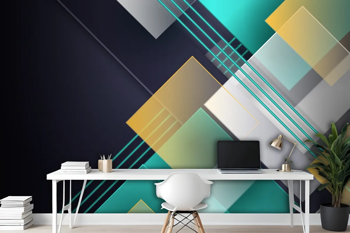 Overlapping Forms Background Wallpaper Mural