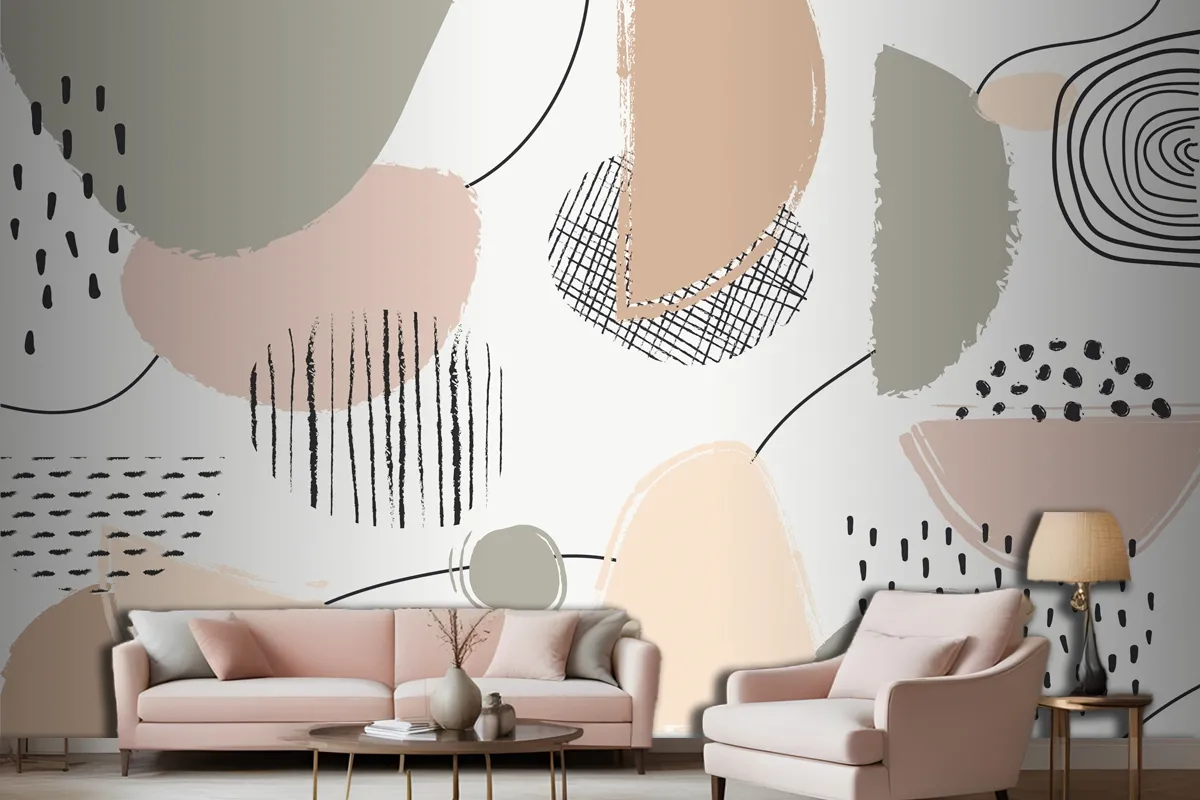 Abstract Pastel Background Concept Living Room Wallpaper Mural