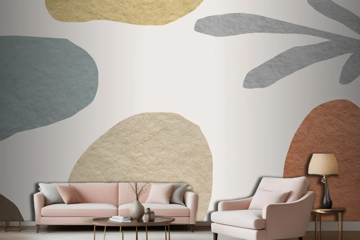 Abstract Pattern Earth Tone Design Living Room Wallpaper Mural