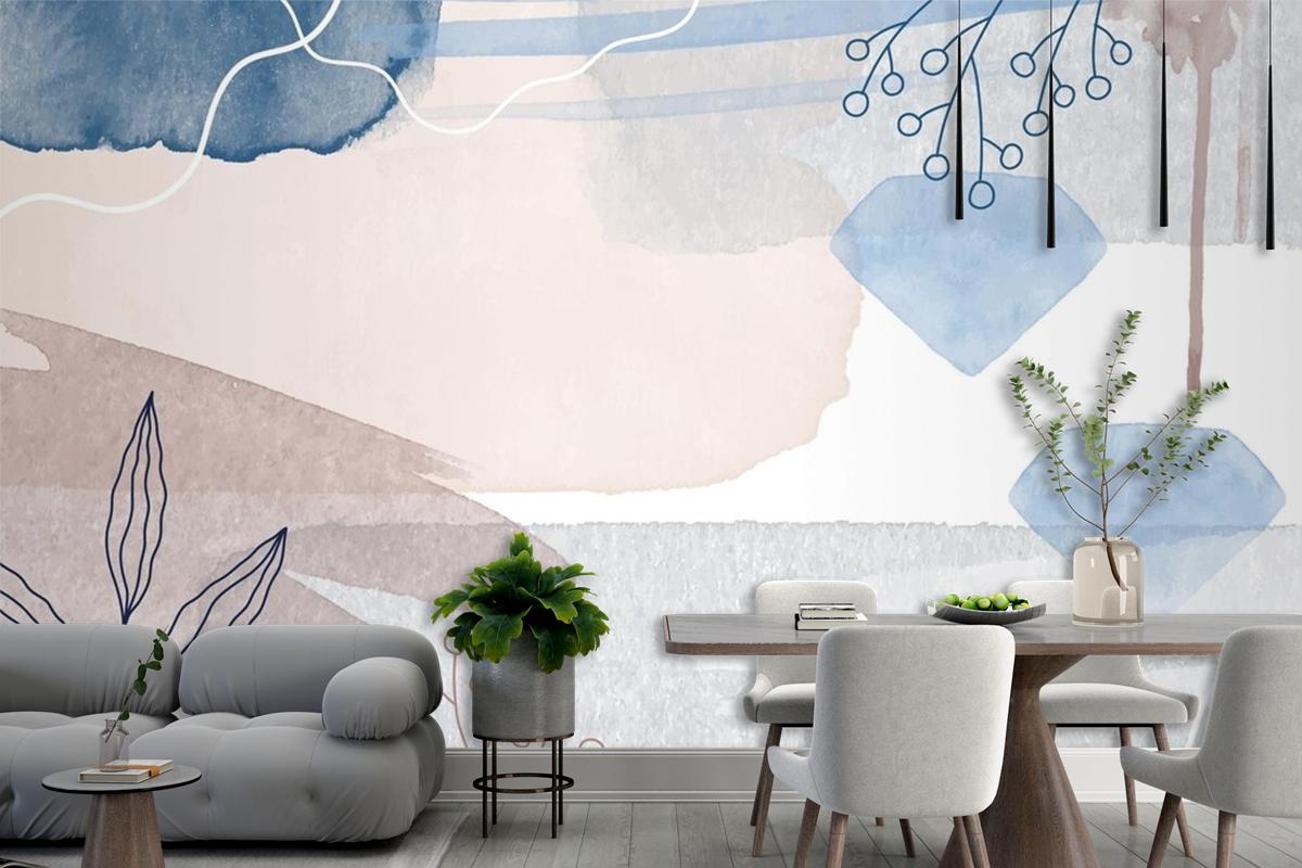 Abstract Watercolor Background Living Room Wallpaper Mural