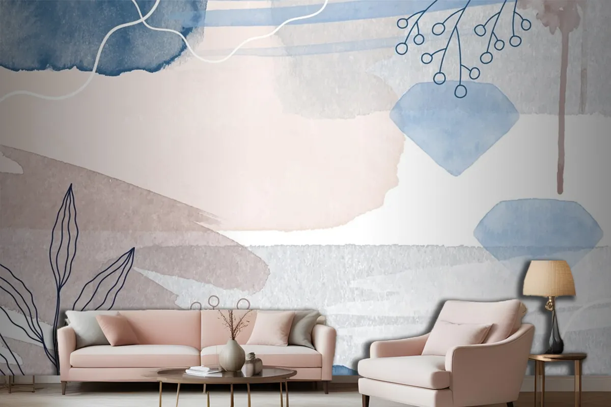 Abstract Watercolor Background Living Room Wallpaper Mural