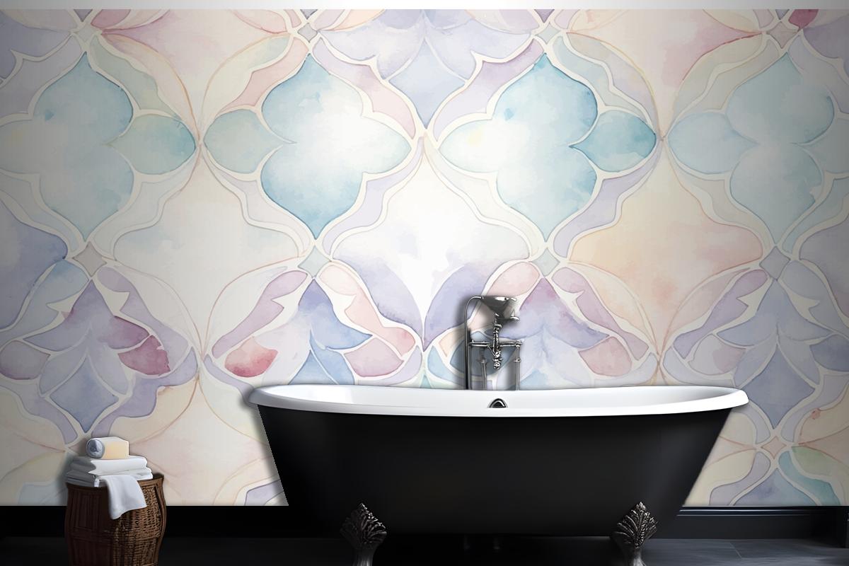 Abstract Watercolor Pattern Bathroom Wallpaper Mural