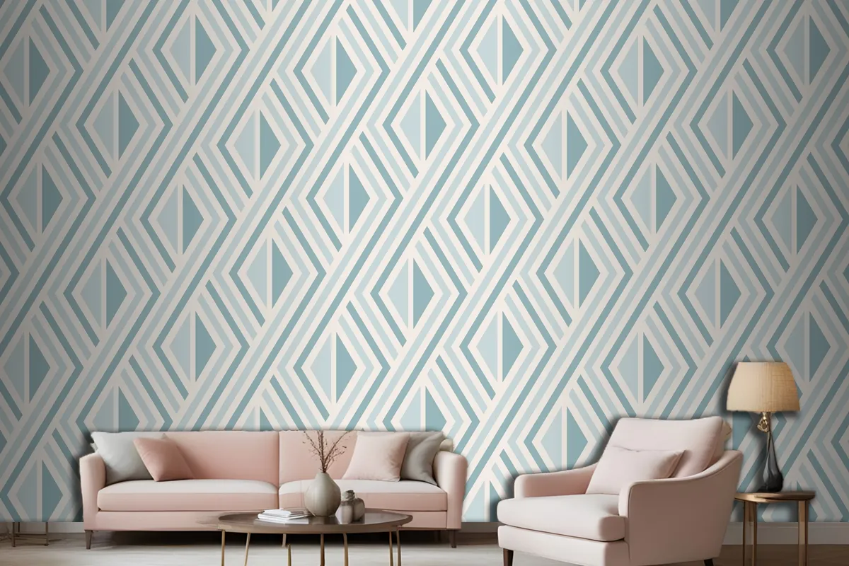 Flat Design Nordic Pattern Living Room Wallpaper Mural