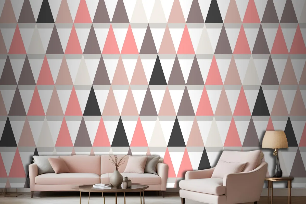 Flat Scandinavian Design Pattern Living Room Wallpaper Mural