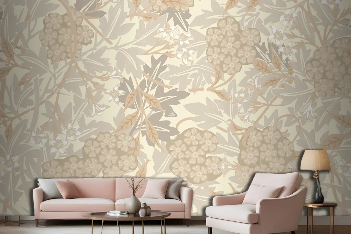 Floral Pattern Design Wallpaper Mural