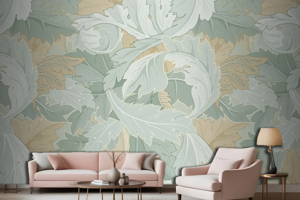 Flower Pattern Living Room Wallpaper Mural