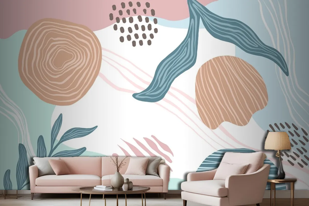 Hand Drawn Abstract Doodle Background Living Room Wallpaper Mural