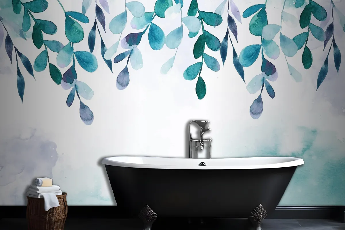 Hand Painted Watercolor Nature Background Wallpaper Mural