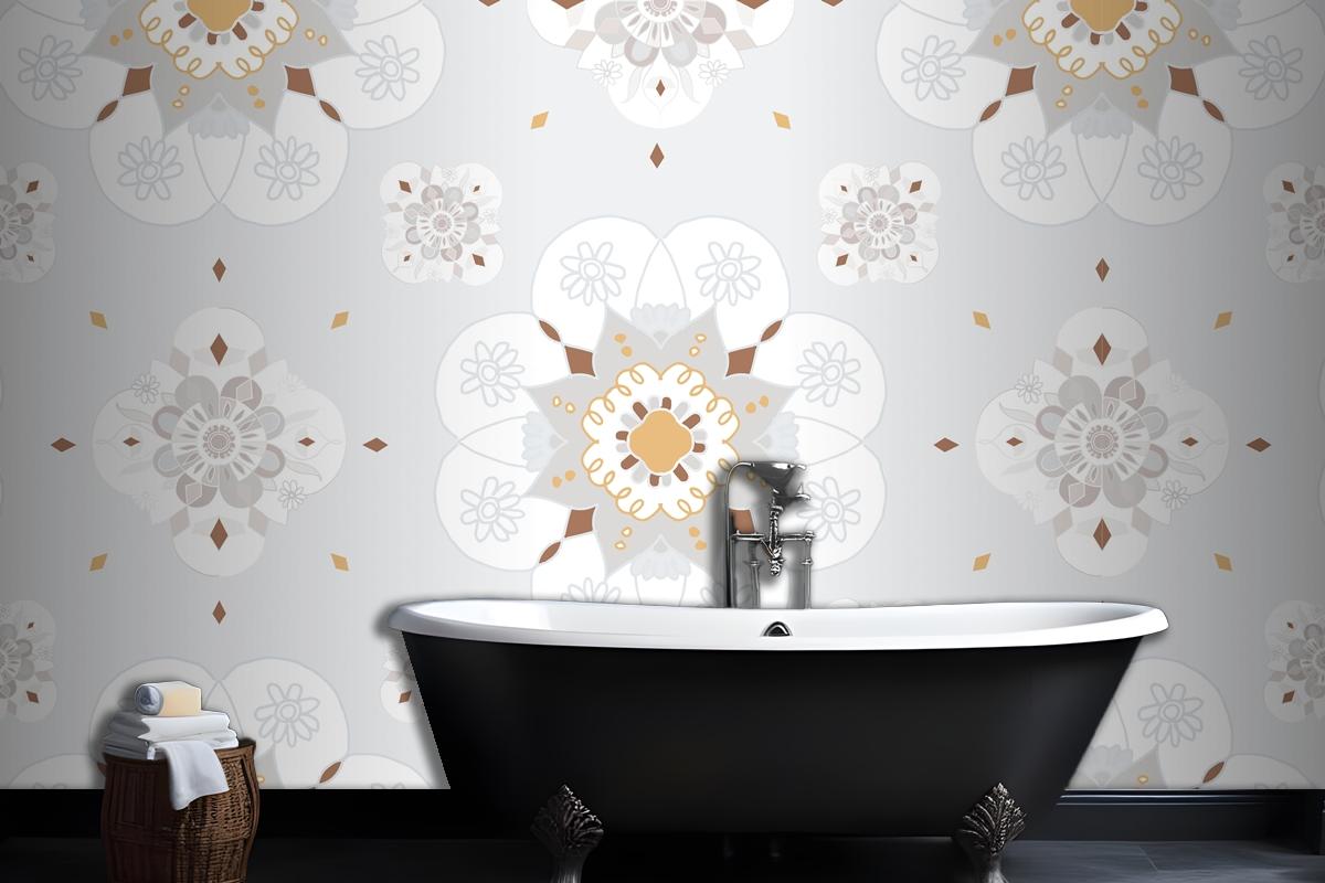 Oriental Mandala Floral Pattern Wallpaper Mural