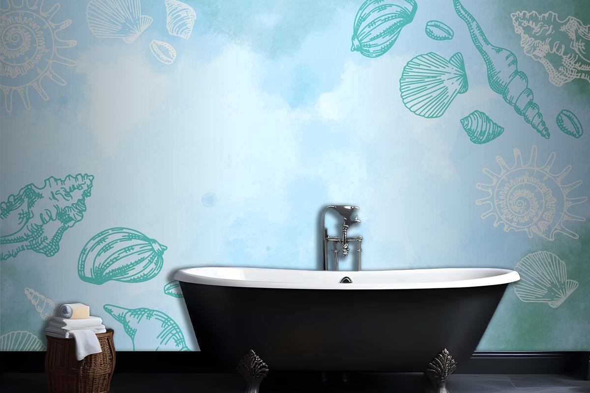 Powder Pastel With Hand Drawn Elements Wallpaper Mural