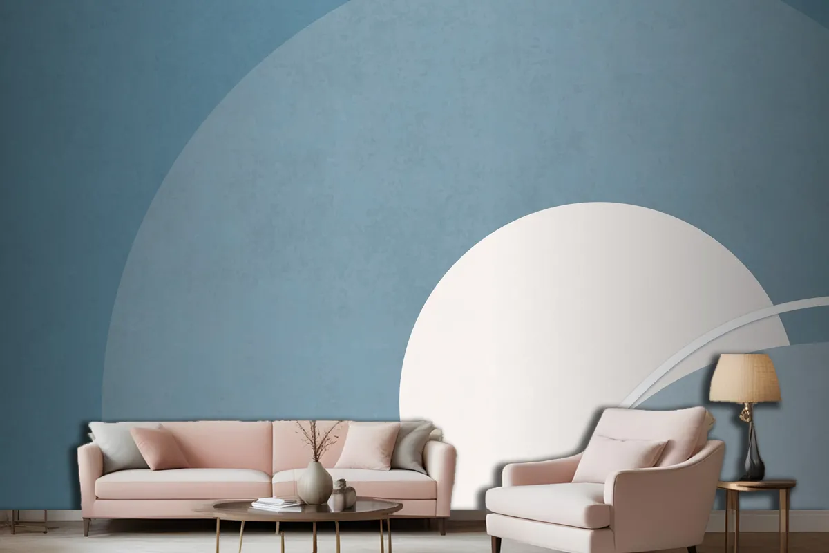 Retro Color Moon Landscape Minimalist Vintage Poster Style Living Room Wallpaper Mural