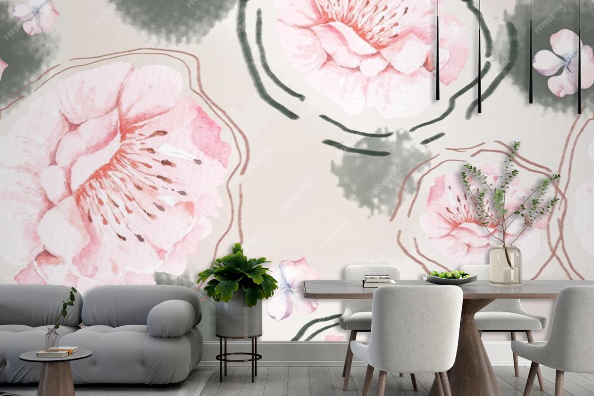 Rose Seamless Pattern With Watercolor For Fabric Living Room Wallpaper Mural