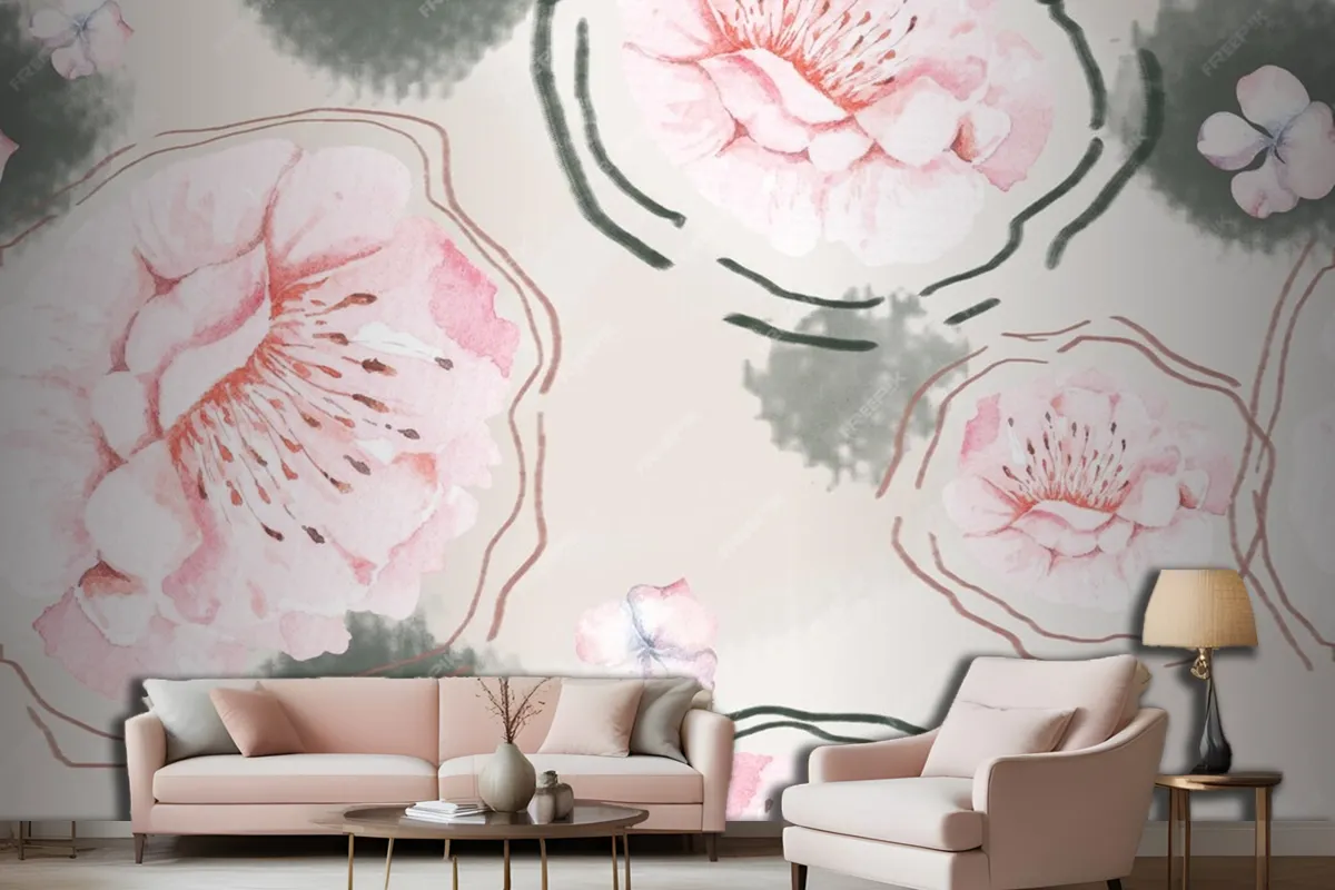 Rose Seamless Pattern With Watercolor For Fabric Living Room Wallpaper Mural