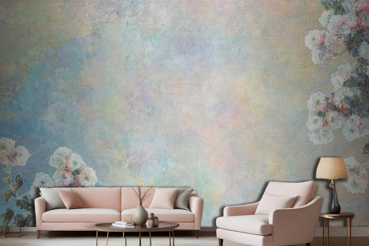 Vintage Floral Background Remixed Wallpaper Mural