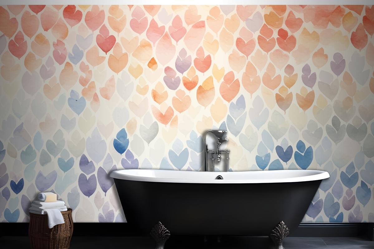 Watercolor Pattern With Flowers Wallpaper Mural