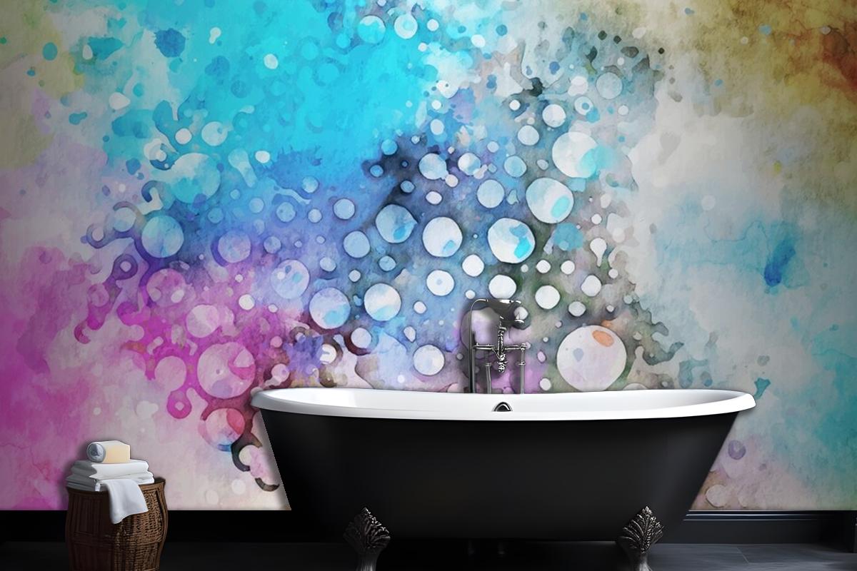 Watercolor With Colorful Texture Wallpaper Mural