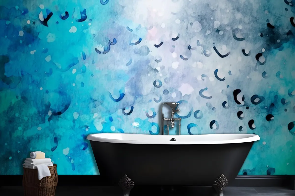 Watercolor With Green Texture Wallpaper Mural