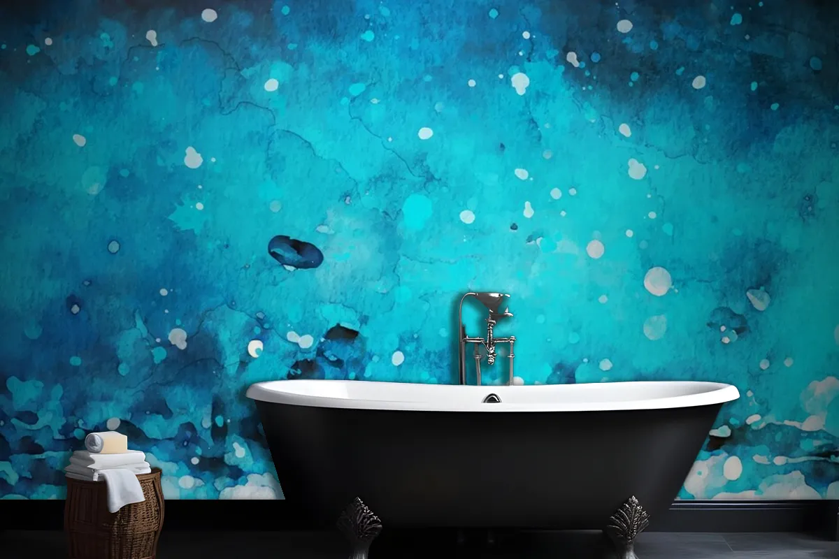 Watercolour Blue Paint Stroke Texture Wallpaper Mural