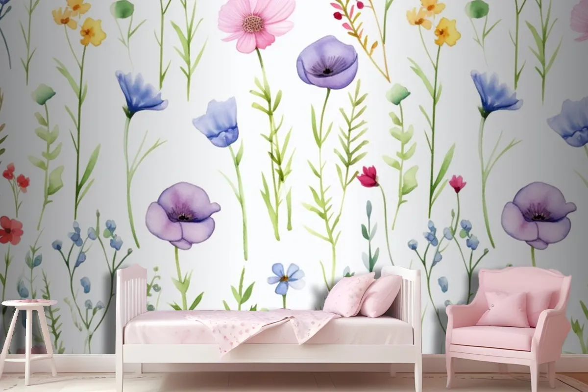 A Floral Wallpaper By Person Wallpaper Mural