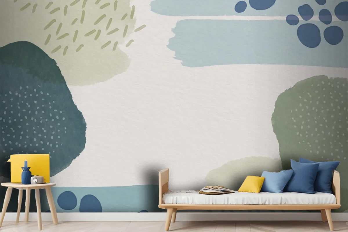 Abstract Background With Watercolor Shapes And Empty Space Wallpaper Mural