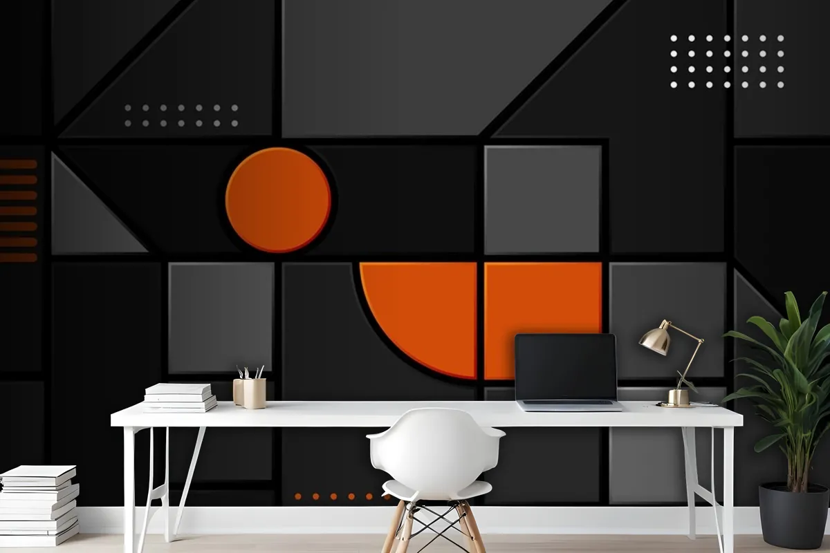 Abstract Dark Cubes Futuristic Design Wallpaper Mural 