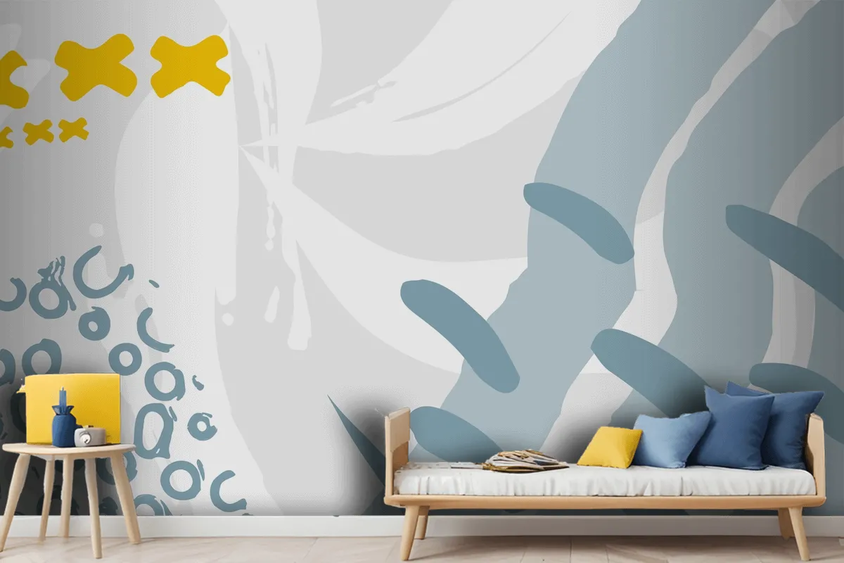 Abstract Shape With Colorful Design Color Splash Wallpaper Mural