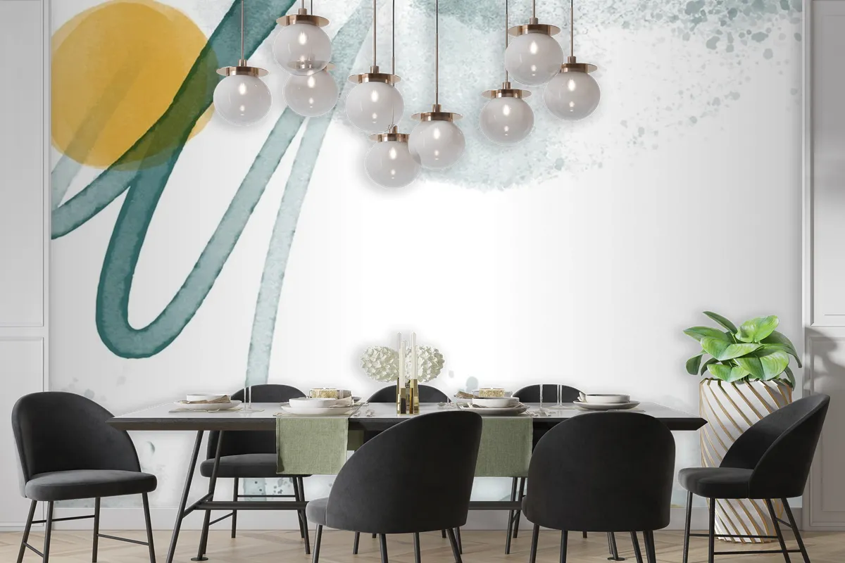 Abstract Watercolor Background Dining Room Wallpaper Mural