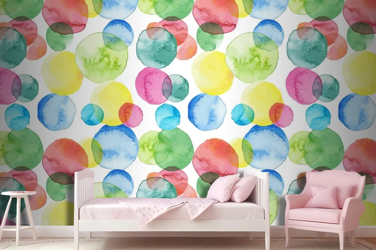 Abstract Watercolor Pattern Design Wallpaper Mural