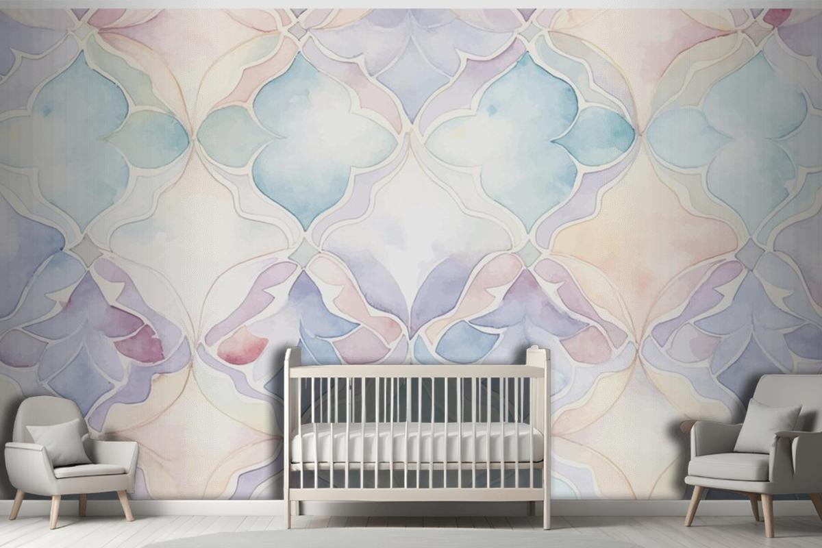 Abstract Watercolor Pattern Wallpaper Mural