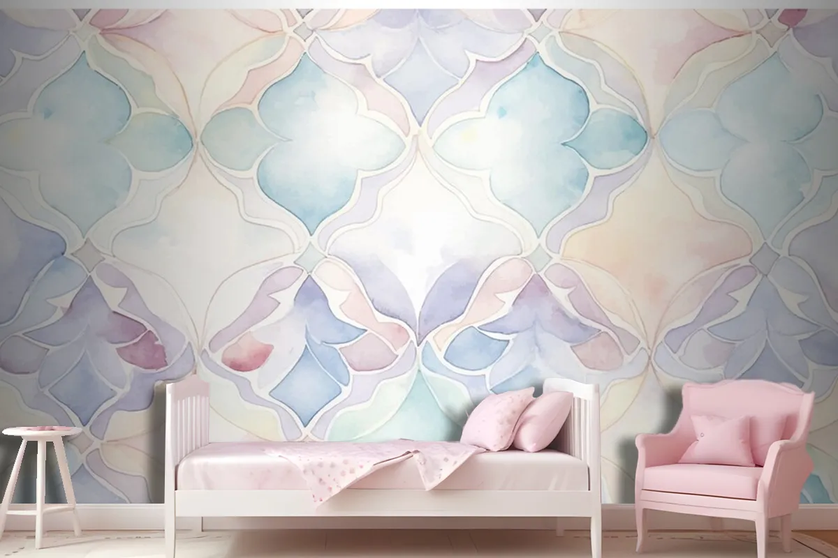 Abstract Watercolor Pattern Wallpaper Mural