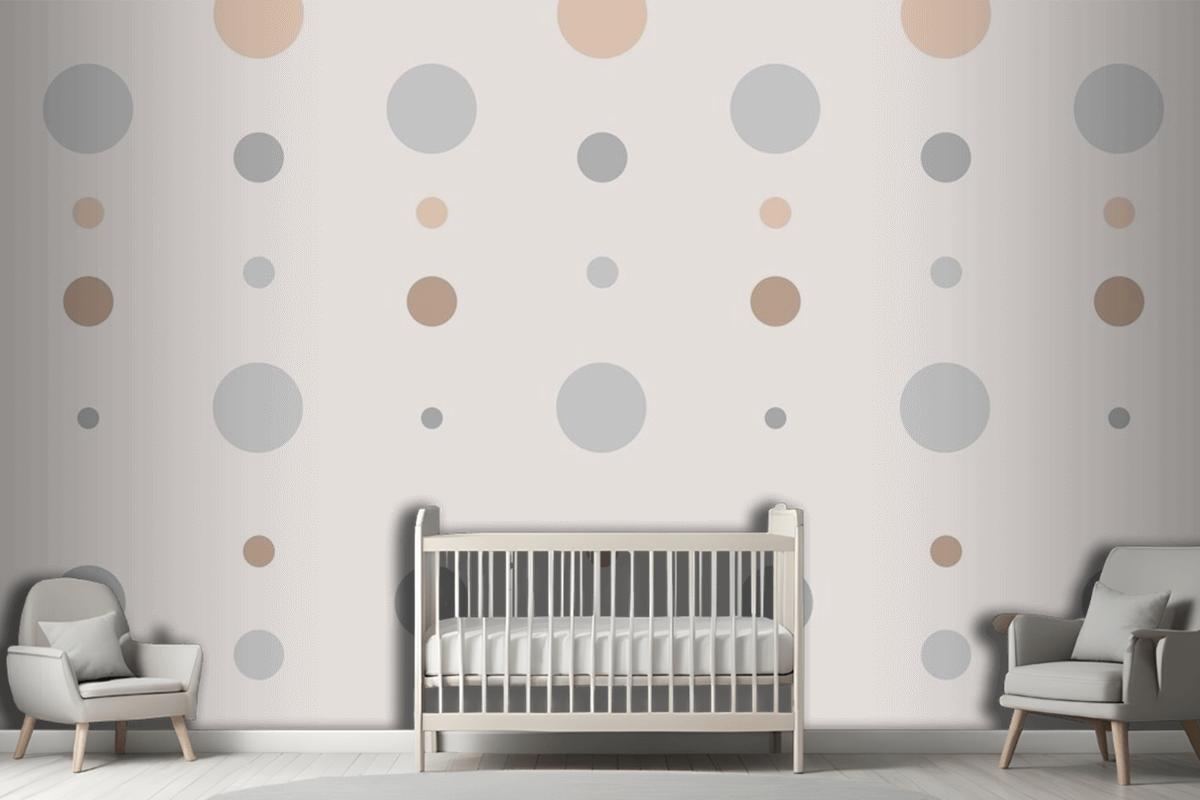 Aesthetic Polka Dot Pattern In Cream Wallpaper Mural