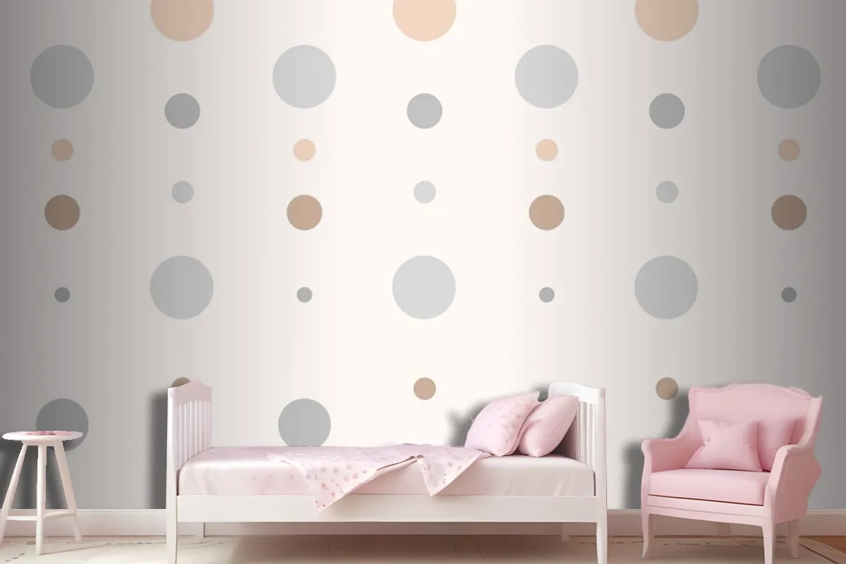 Aesthetic Polka Dot Pattern In Cream Wallpaper Mural