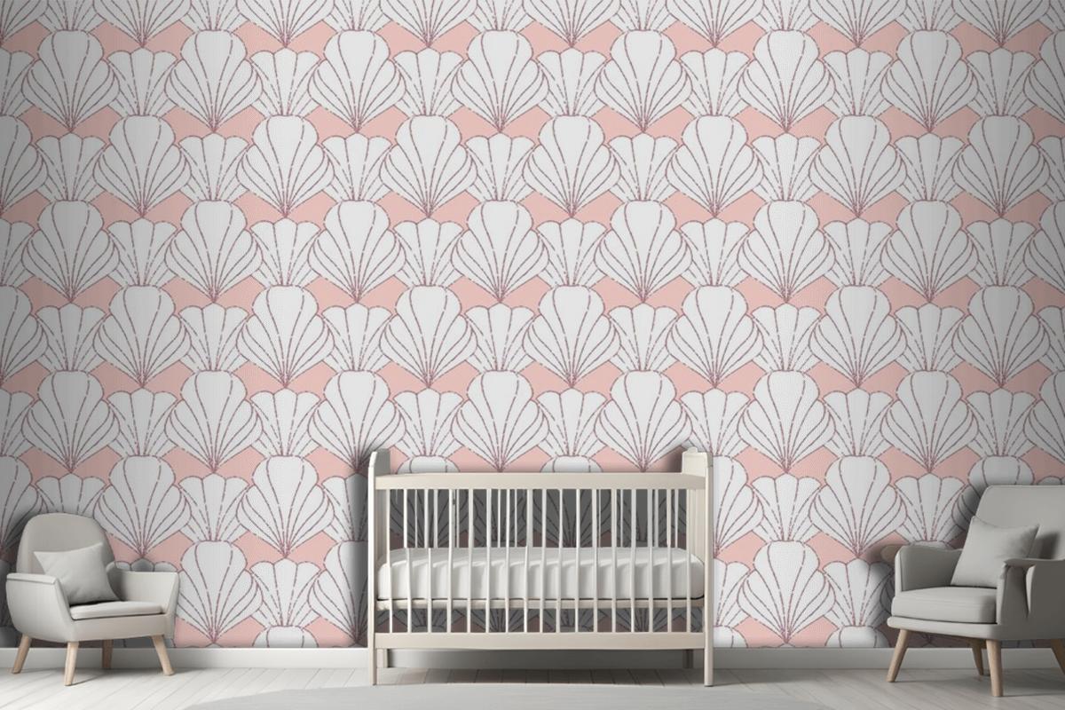 Art Deco Rose Gold Seamless Pattern Wallpaper Mural