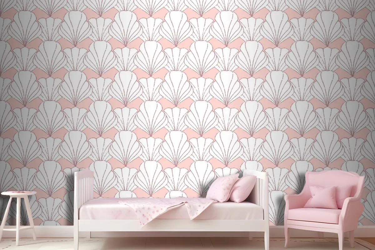 Art Deco Rose Gold Seamless Pattern Wallpaper Mural