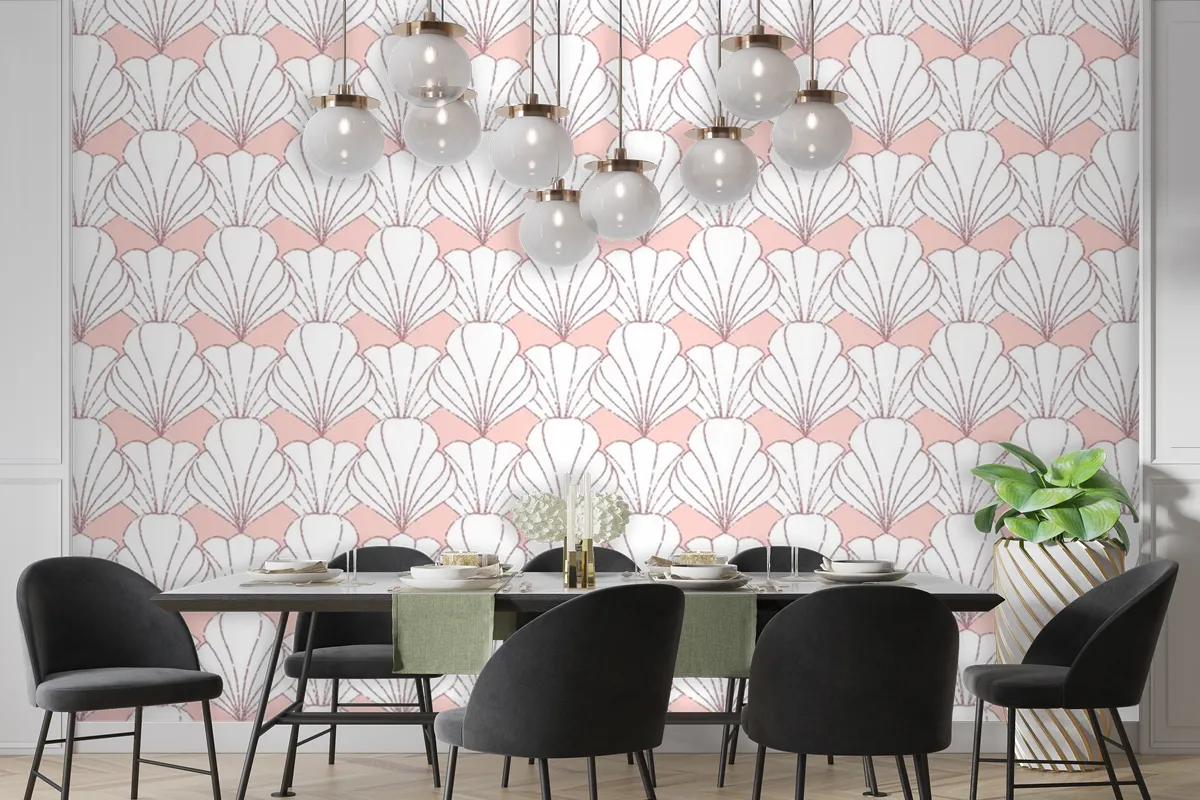 Art Deco Rose Gold Seamless Pattern Wallpaper Mural