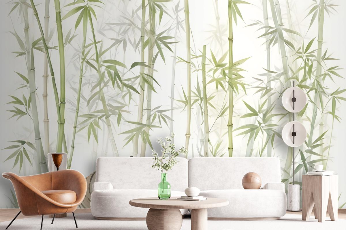 Bamboo Trees With Leopard Wallpaper Murals