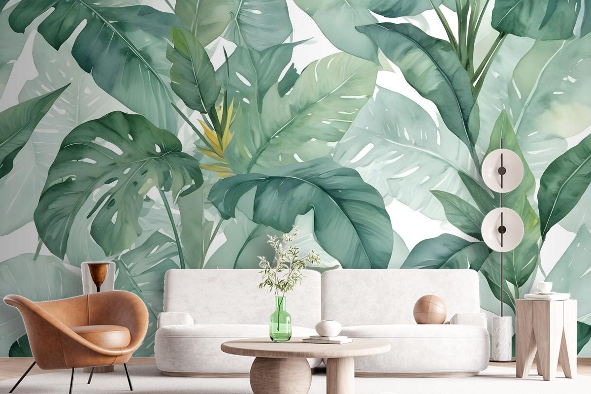 Banana Leaf Wallpaper Wallpaper Mural