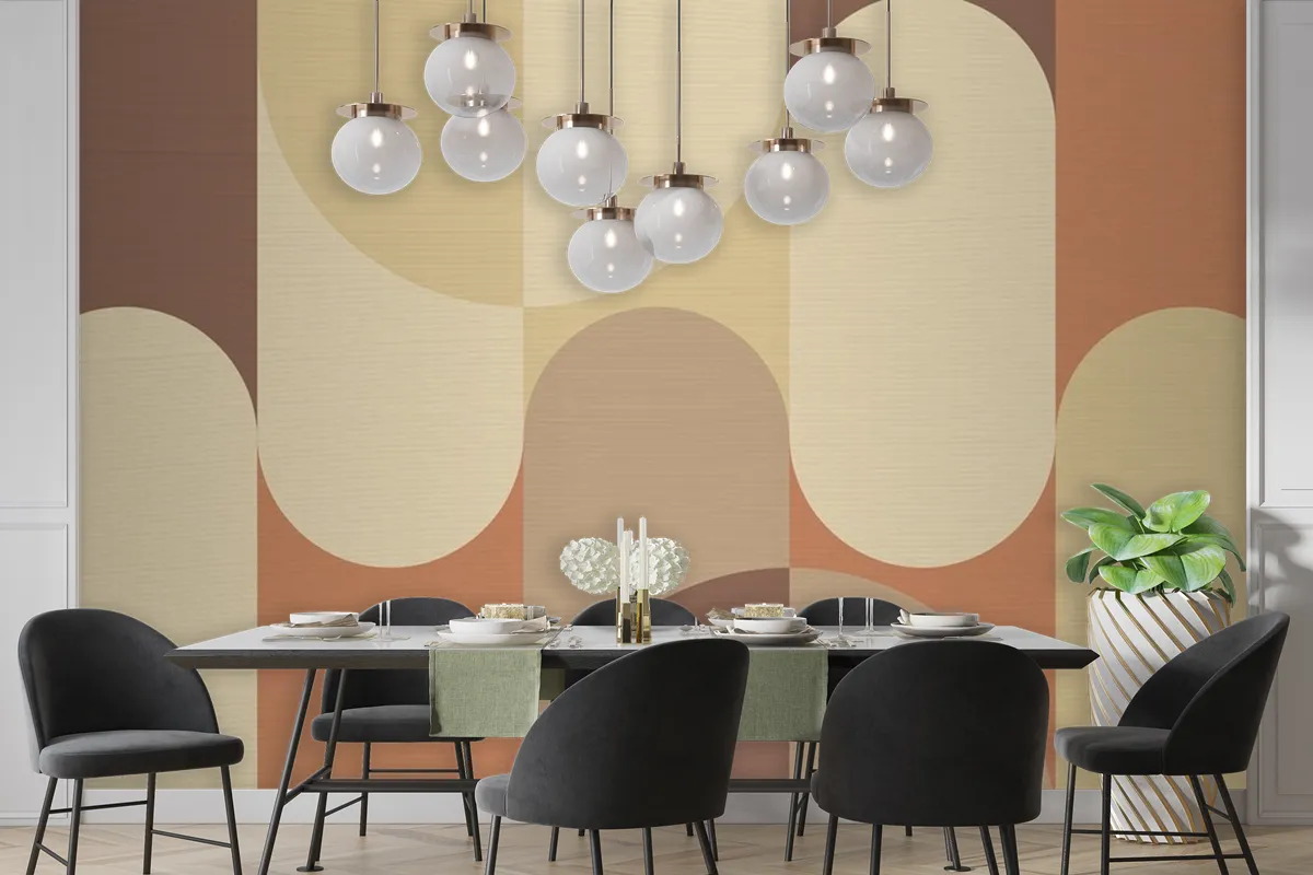 Bauhaus Background Brown Earth Tone Wallpaper Mural