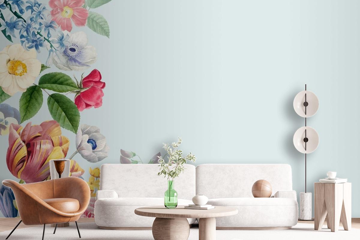 Blank Floral Copy Space Wallpaper Mural