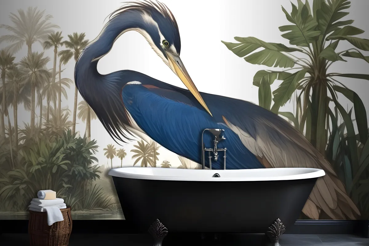 Blue Heron Wallpaper Mural