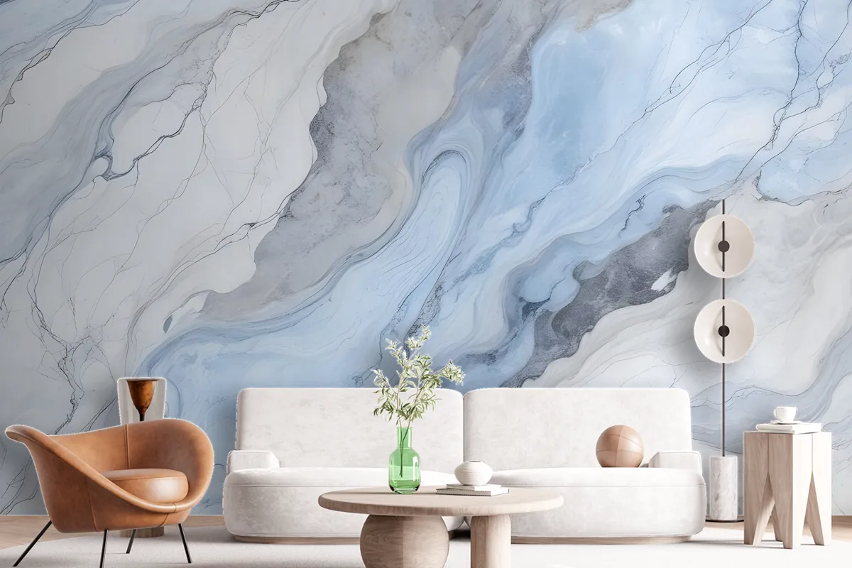 Blue Marble Art Wallpaper Mural