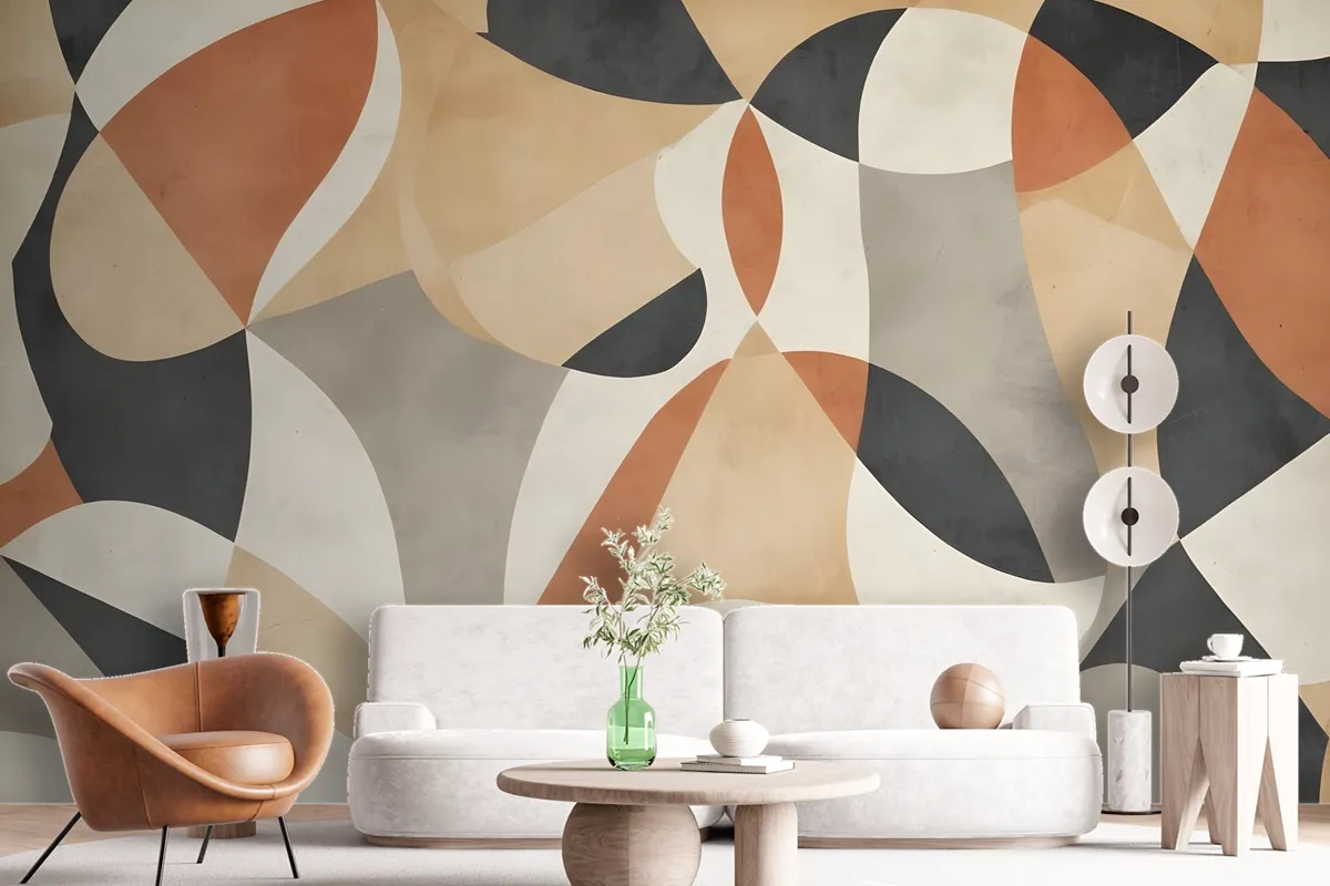 Boho Geometric Abstract Art Wallpaper Mural