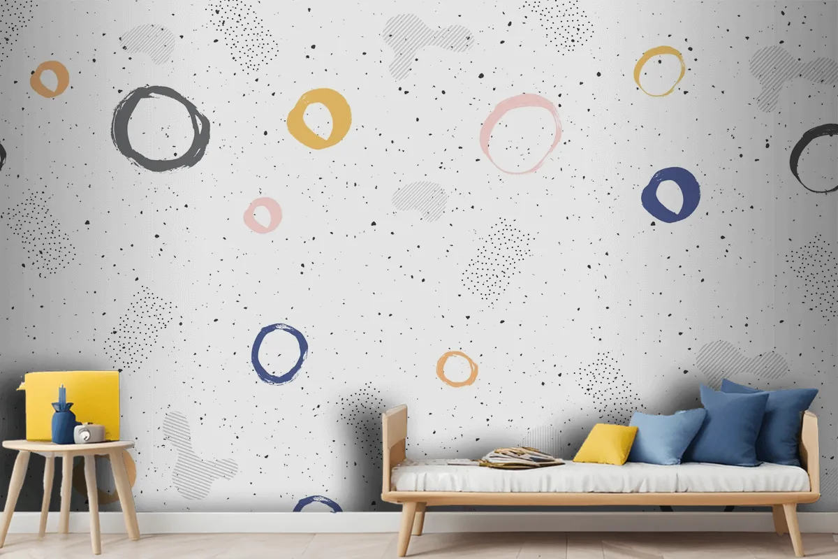 Brush Circular Stroke Watercolor Wallpaper Mural