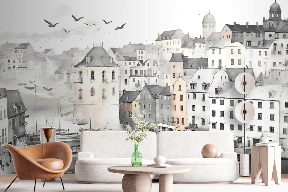 Charcoal City Wallpaper Mural