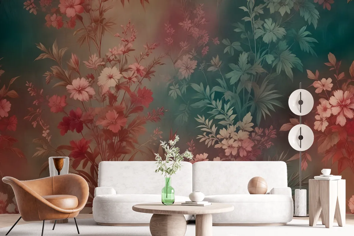 Chinoiserie Vintage Plants Wallpaper Mural