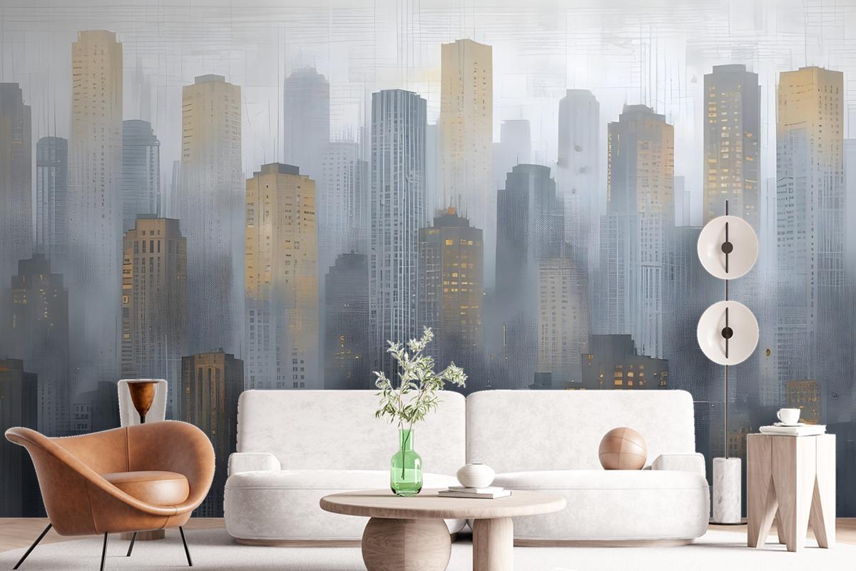 City Silhouette Wallpaper Mural