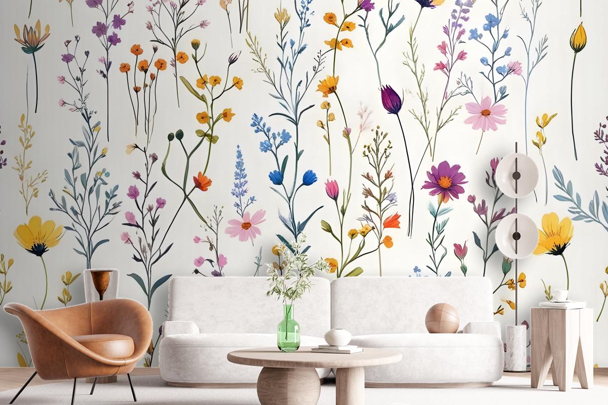 Colorful Blossoms Wallpaper Mural