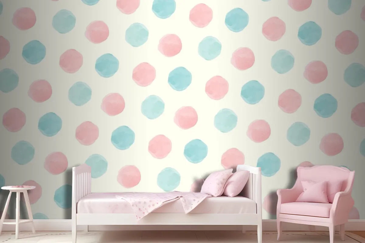 Colorful Geometric Seamless Pattern Girl Wallpaper Mural