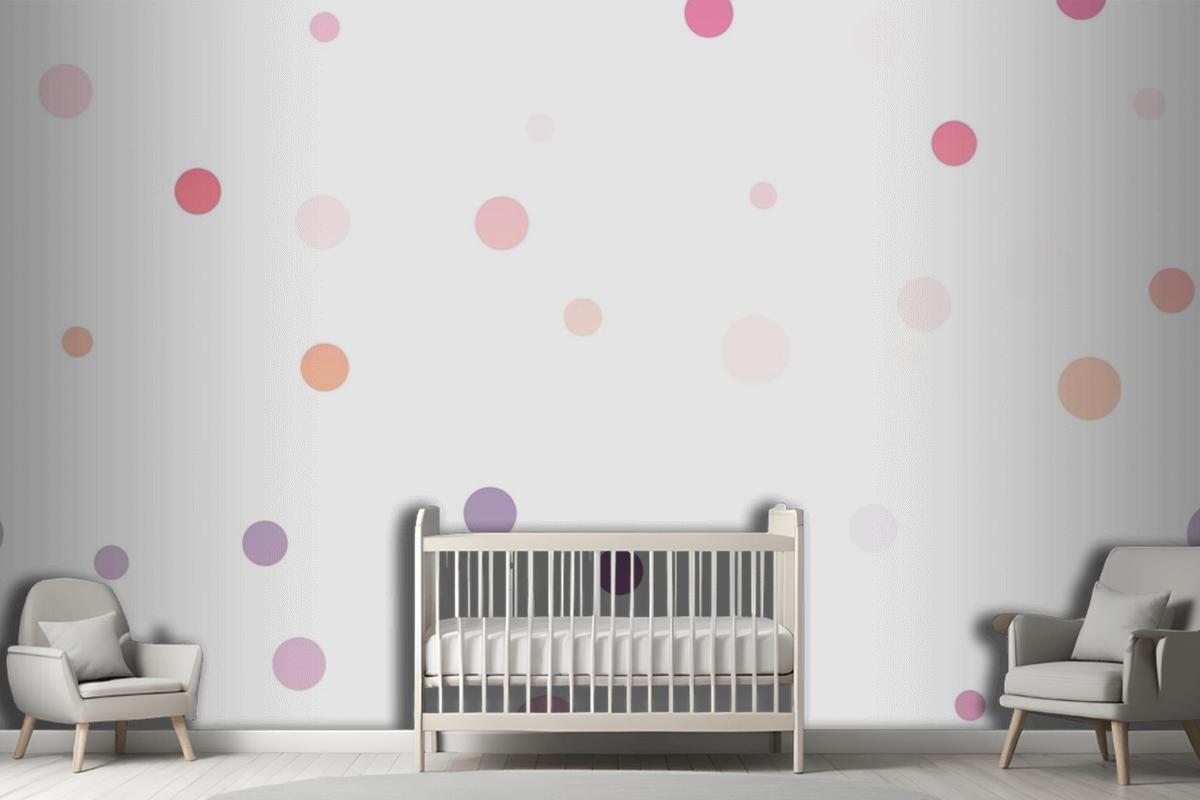 Colorful Spots On A White Background Seamless Pattern Wallpaper Mural