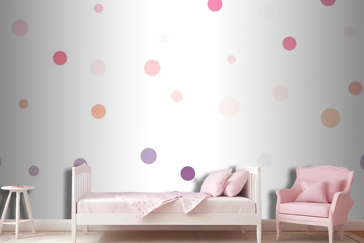 Colorful Spots On A White Background Seamless Pattern Wallpaper Mural